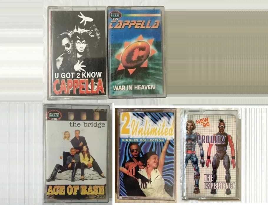 Аудиокассеты Cappella, Ace of Base, 2 Unlimited и Prodigy