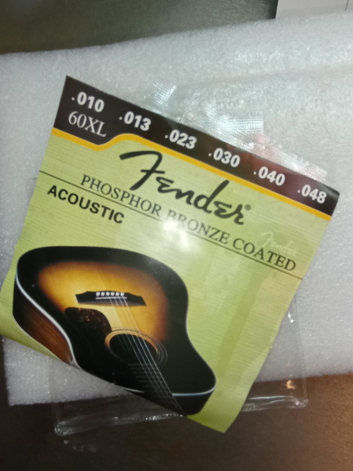 Струни 010-048 фосфорна бронза fender для акустичной гитари залізні