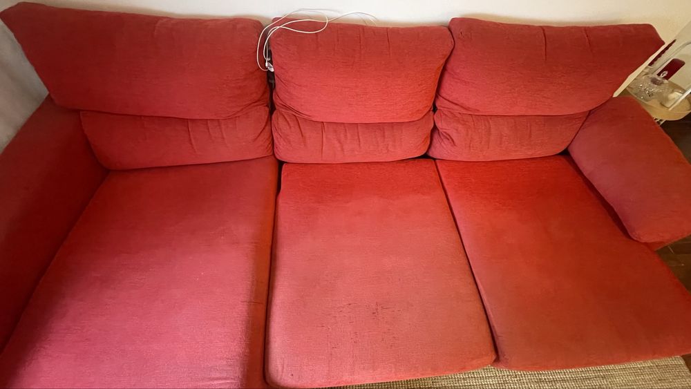 Sofa 3lugares c/chaise longue ikea arrumacao e deslize