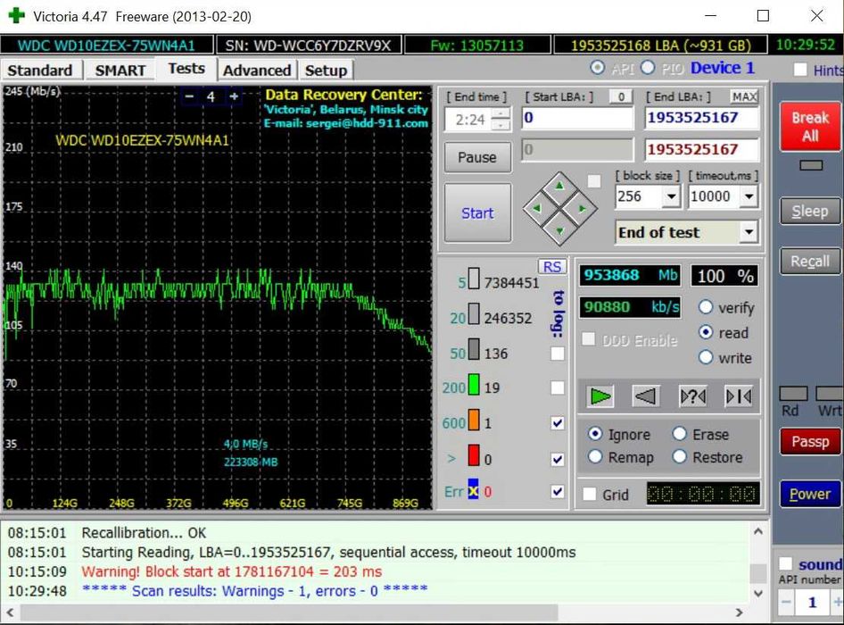 Жёсткий диск на 1Tb WD Blue WD10EZEX