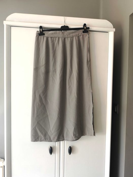 stara retro vintage spódnica szara z czasów prlu 38M 40L midi z lat90