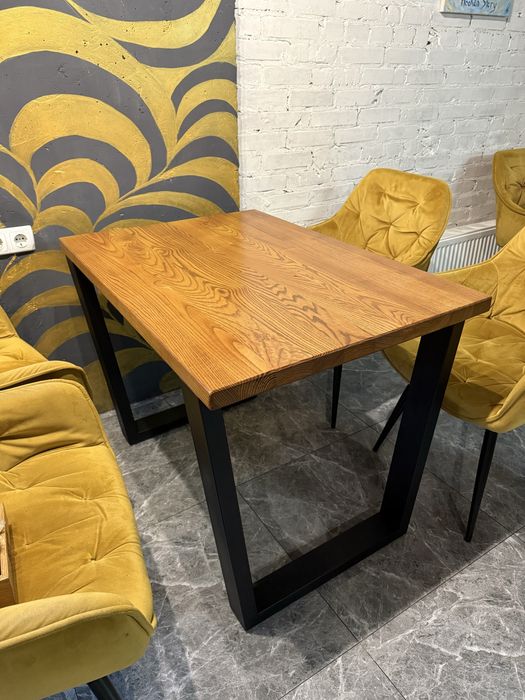 стіл в стилі лофт деревʼяний металевий