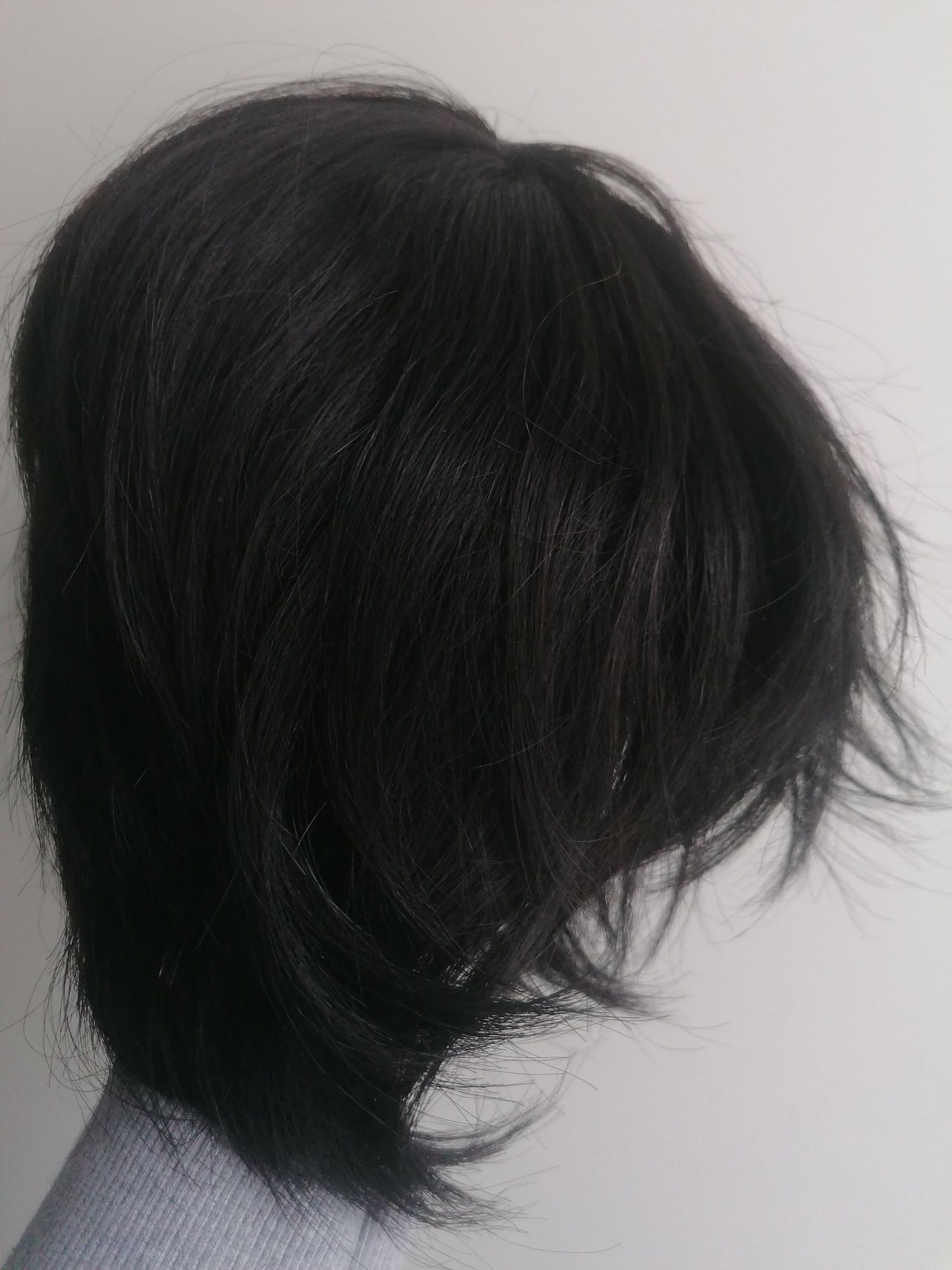 Peruka - czarne włosy naturalne