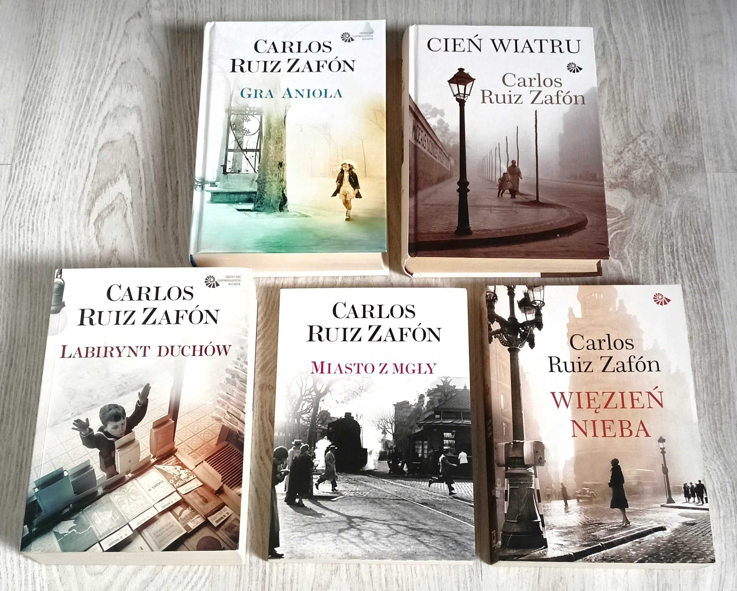 5x Zafon Więzień nieba Cień wiatru Labirynt duchów Gra anioła Miasto z