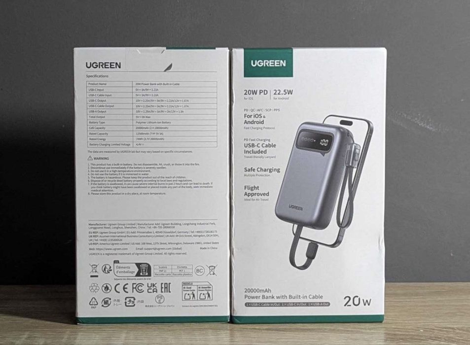 Ugreen 22.5W Павер банк Power bank fast charging