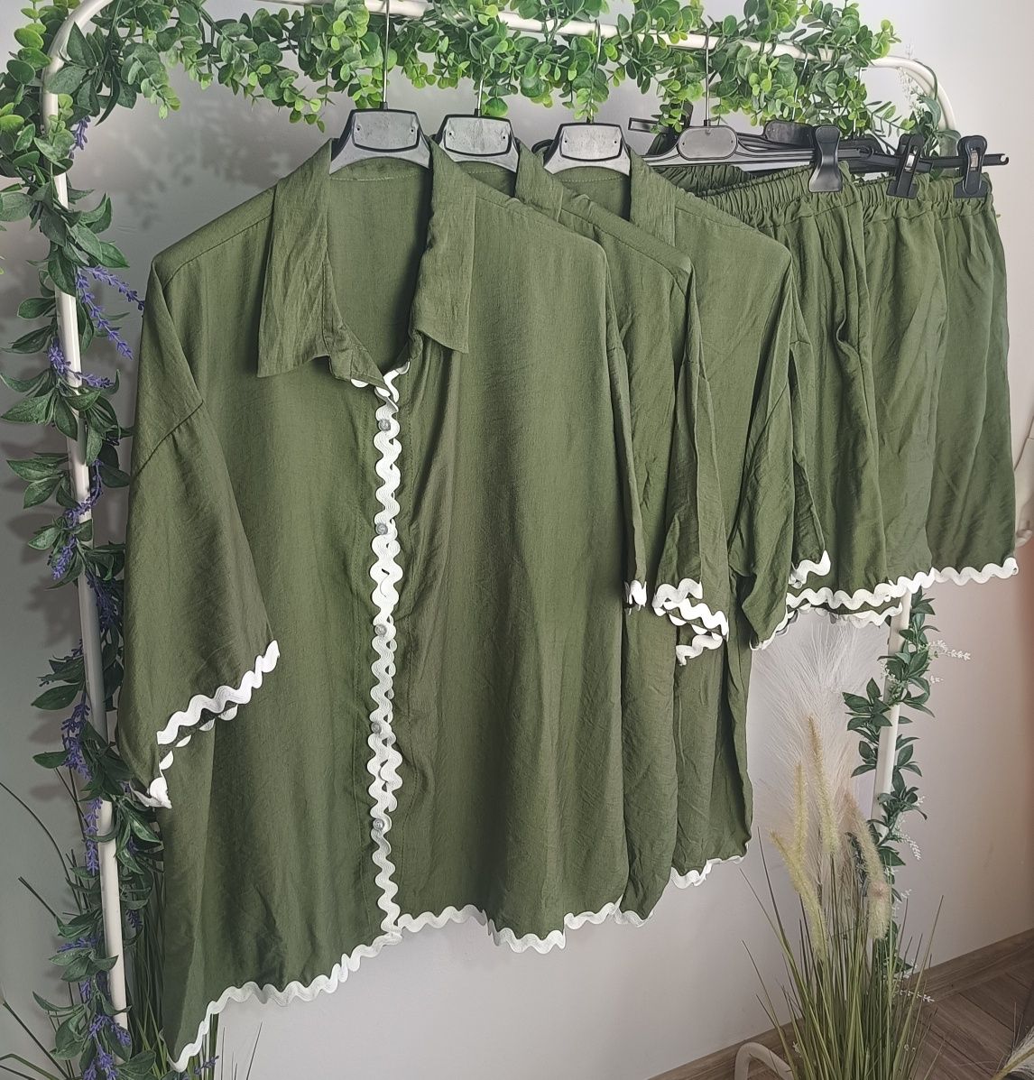 Komplet letni Plus Size Khaki