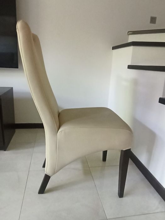 Krzesła do jadalni (6 sztuk) kość słoniowa wenge