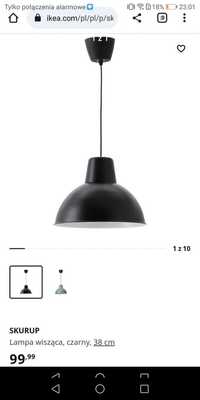 Ikea skurup lampa wisząca czarna nowa