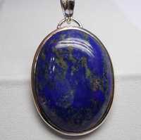 Srebrna owalna zawieszka lapis lazuli