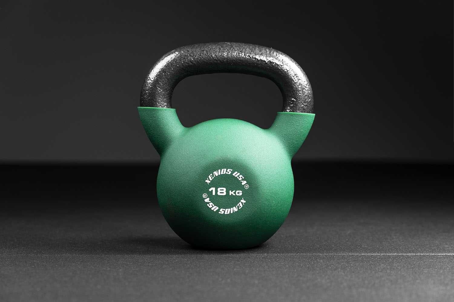 Fitness Kettlebell neoprenowe kolorowe Xenios USA 18 kg