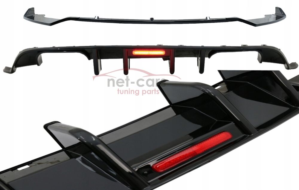 Dyfuzor + dokładka zderzaka przód GOLF 7.5 17- czarny połysk