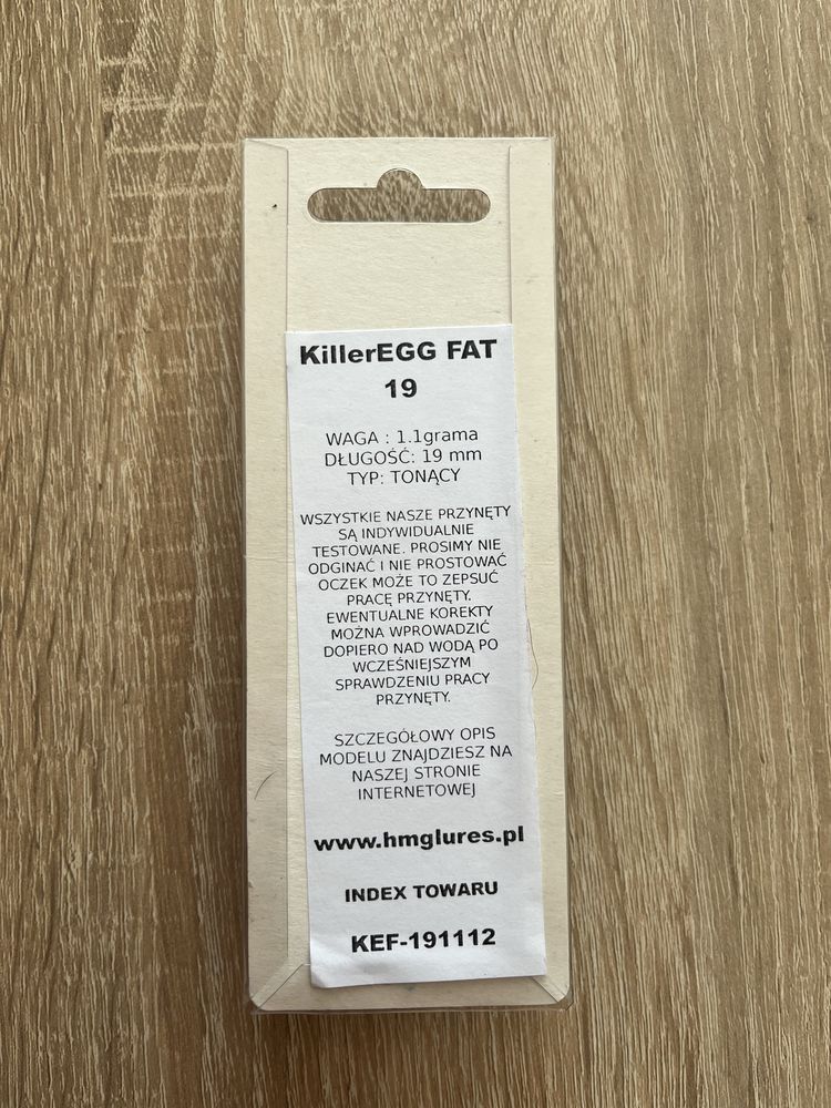 Przynęta HMG lures wobler killer egg fat 19