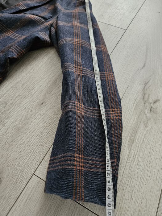 Marynarka męska rozm.M w kratę granat melanż brąz