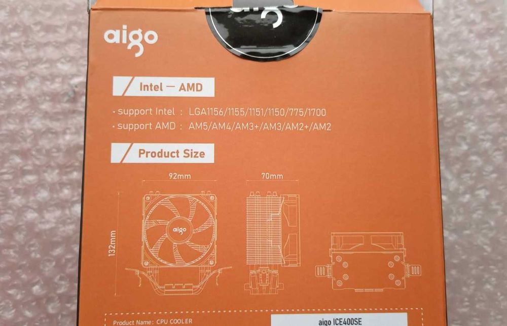160 W Aigo ICE400SE кулер для процессора Intel/AMD с RGB подсветкой