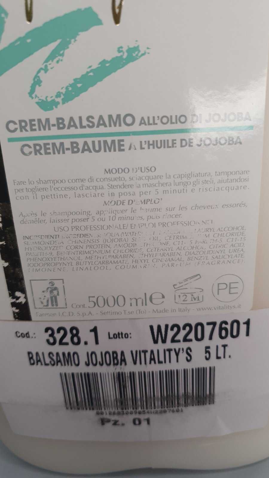 Бальзам Vitalitys Jojoba Cream-Balsamo кондиционер для пористых волос