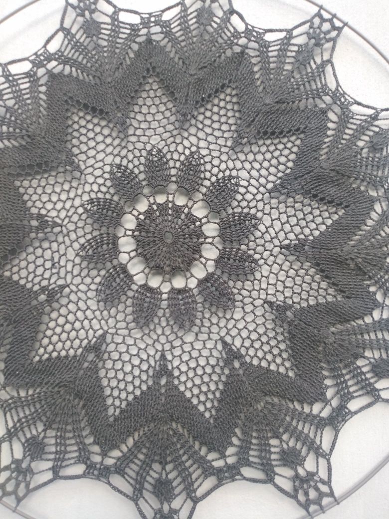 Duża czarna  i biala mandala łapacz snów śr. 60cm