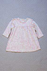 Bawełniana sukienka szara w różowe zwierzątka George 56/62
