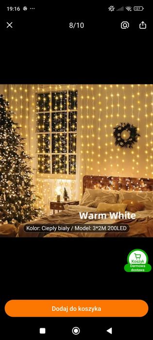 Piękna kurtyna świetlna 2x3m