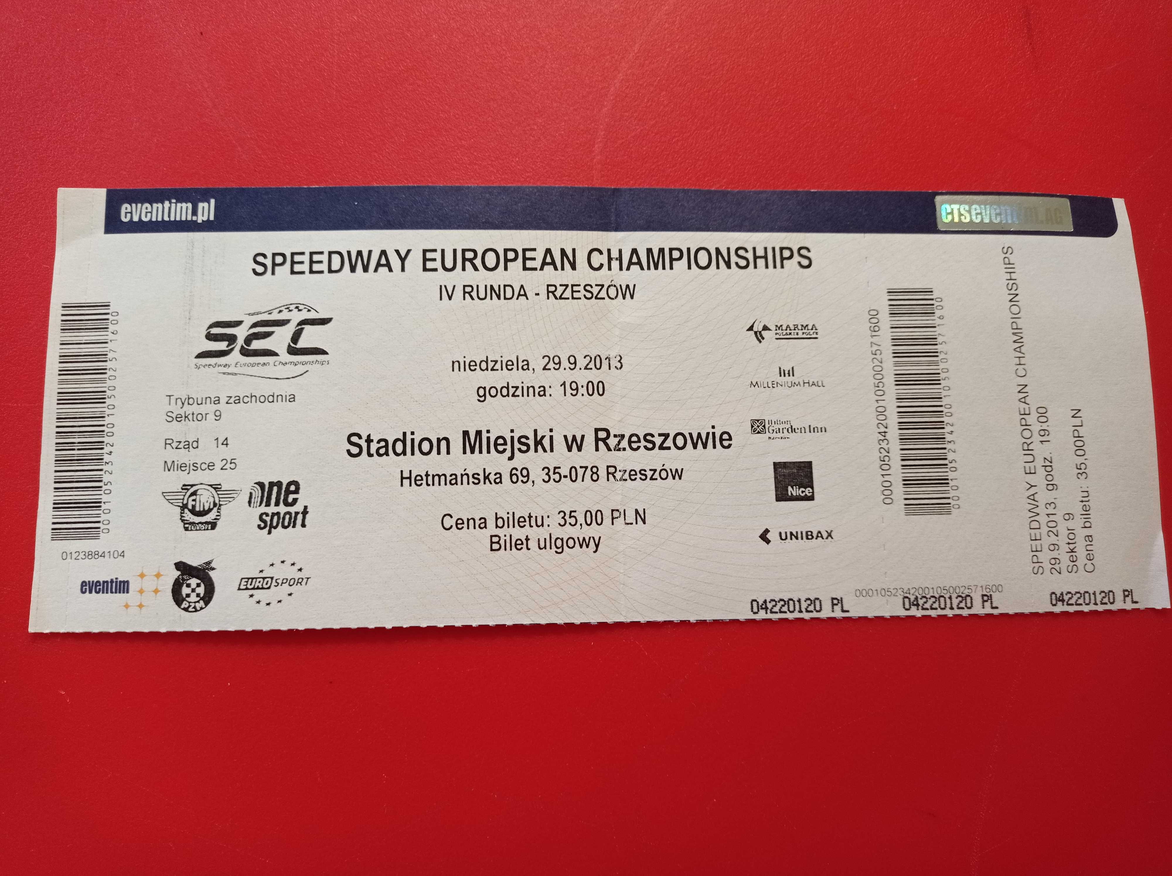 Bilet żużel SEC Speedway European Championships