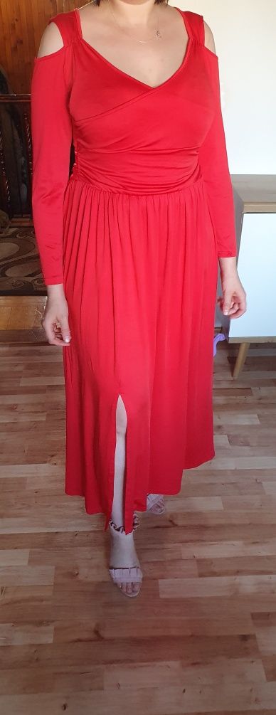 Piekna długa czerwona sukienka na wesele itp rozmiar XL