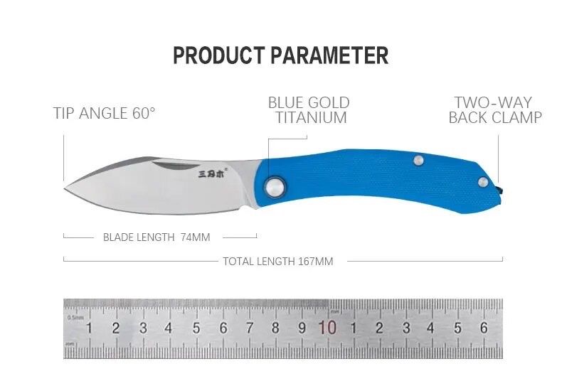 Sanrenmu 7315 	EDC SRM Sandvik 12C27N Slip Joint