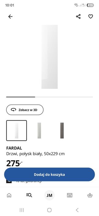 Ikea Pax Fardal 3 fronty z uchwytami bez zawiasów 50x229cm
