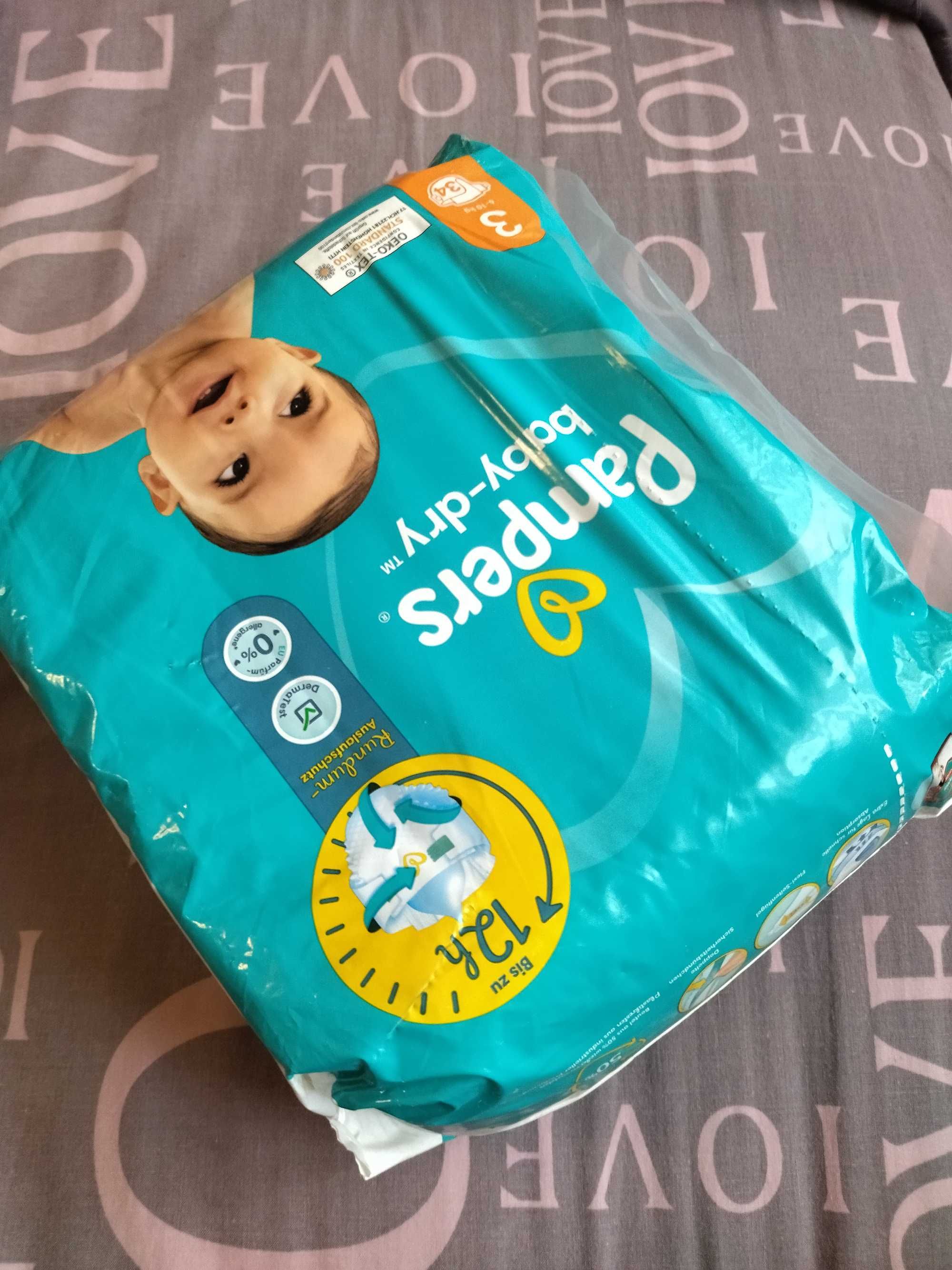 Памперси Pampers baby dry 3 6-10 кг 34 шт підгузники підгузки памперсы