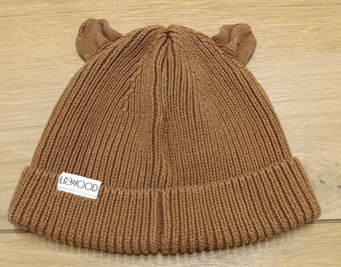Liewood 80 86 92 czapka duńska chłopięca beanie, zwykła misiu brąz