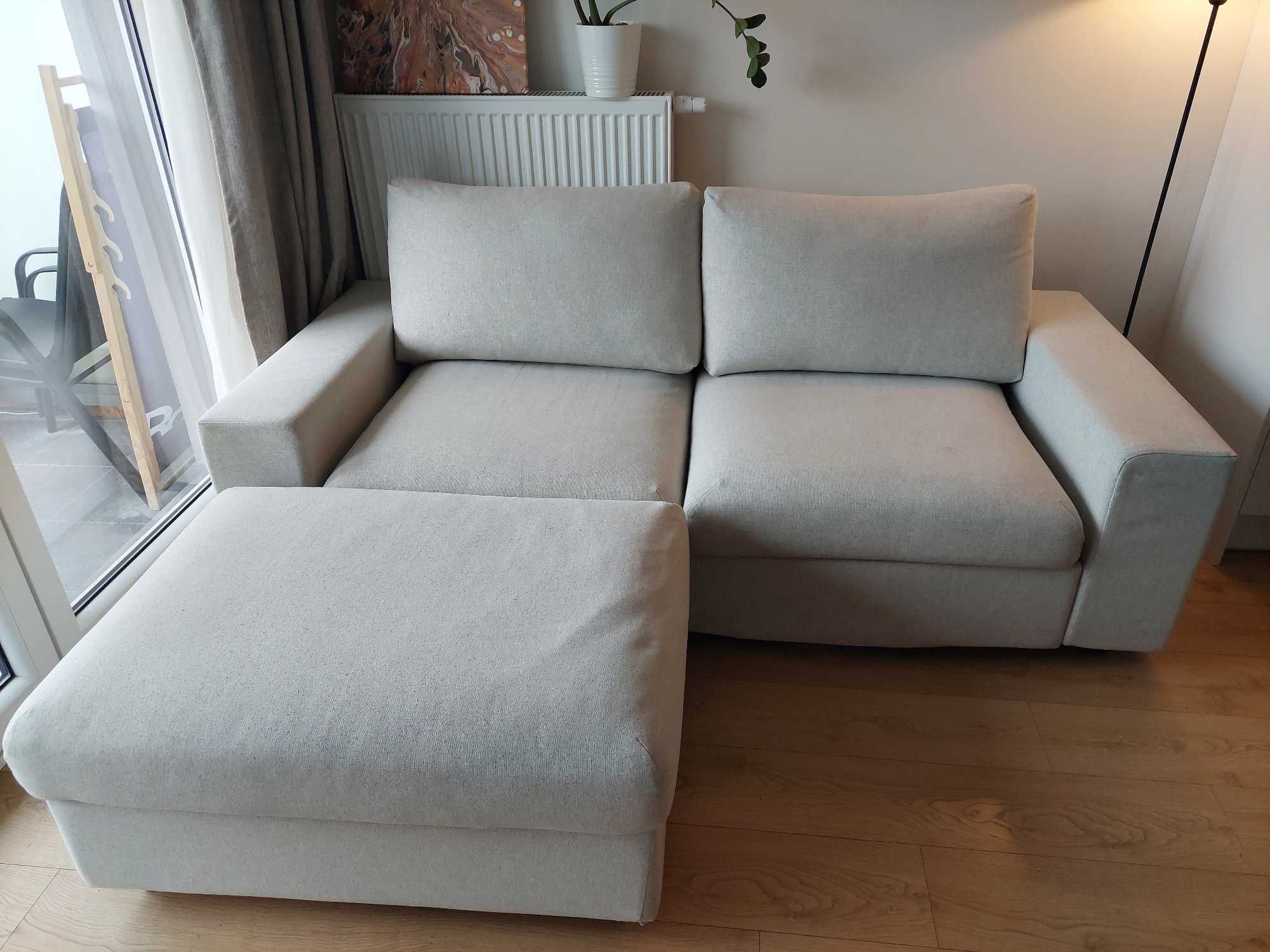VIMLE Sofa rozkładana z szerokimi podłokietnikami + podnóżek