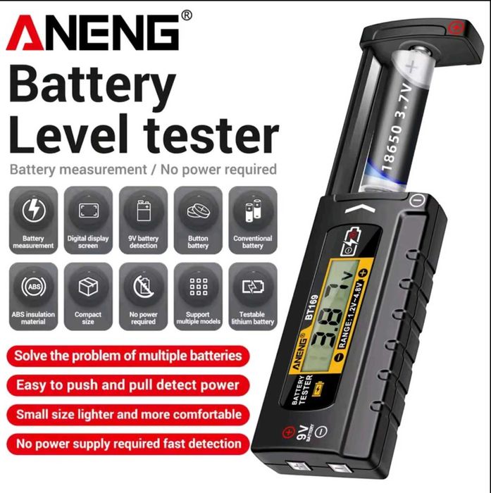 Uniwersalny tester baterii ANENG BT169 LCD miernik napięcia