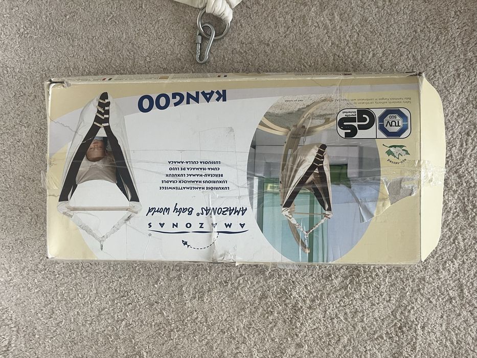 Hamak huśtawka z kokonem Amazonas kangoo brąz beż drewno