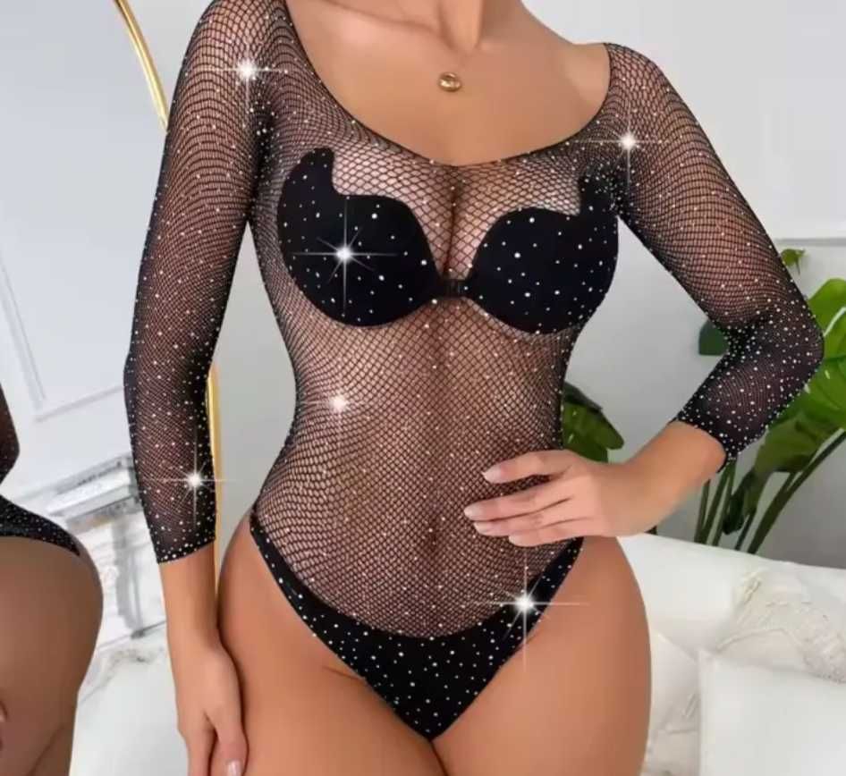 K010 seksowna bielizna body komplet ELASTYCZNY XS/XL