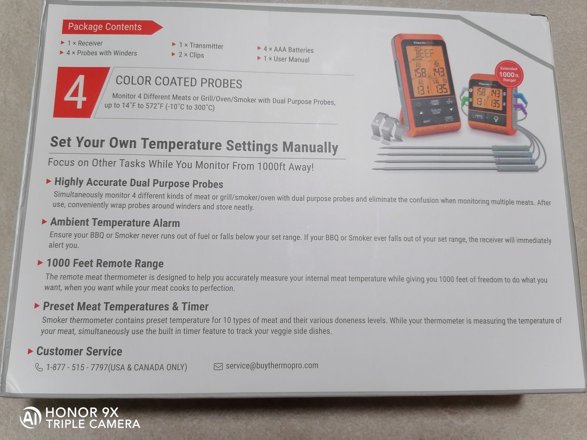 Термометр бездротовий кулінарний ThermoPro на 4 щупи
