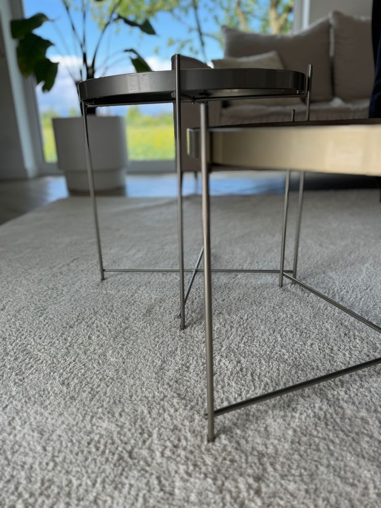 Zestaw dwóch stolików kawowych 64cm i 46 cm miedziany