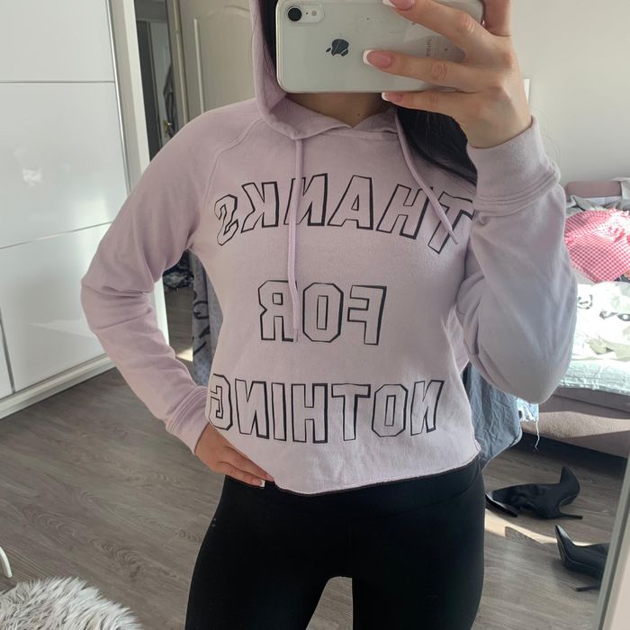 Liliowa fioletowa bluza z kapturem