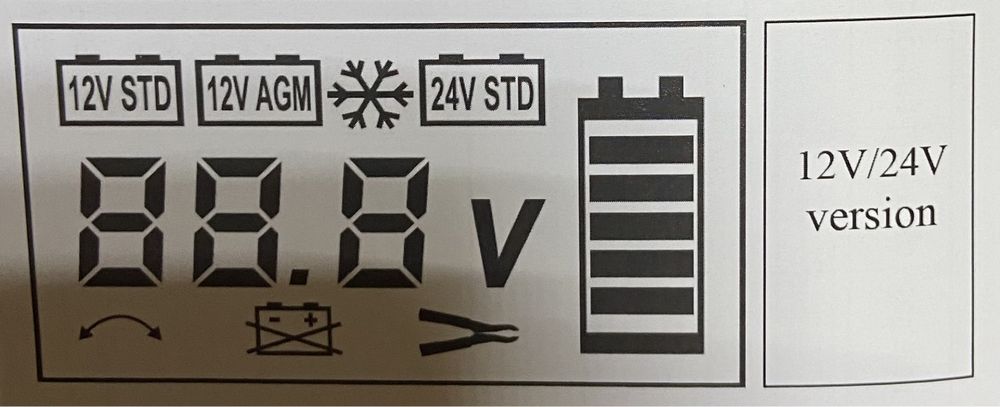 Зарядний пристрій для автомобільних акумуляторів 12v, 24v