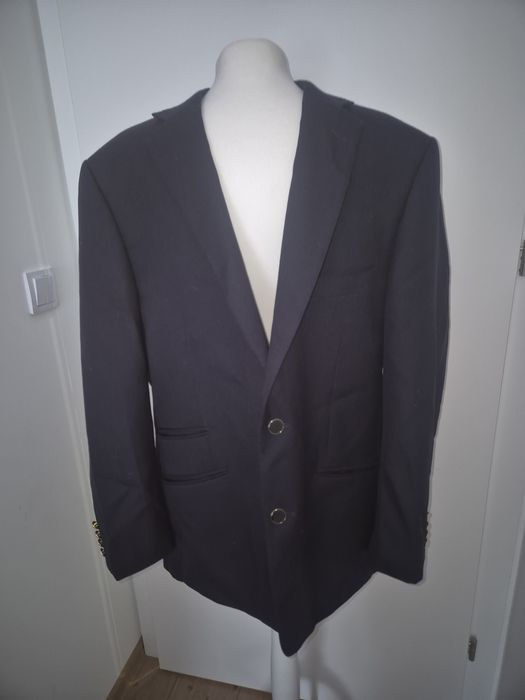 Marynarka granatowa wełniana 100% Wool jacket woolmark oversize