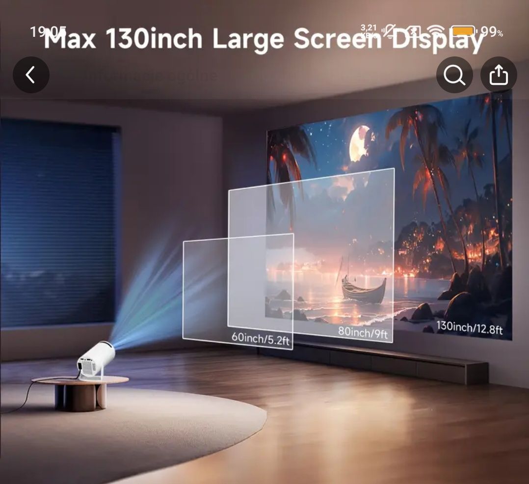 Projektory 4k wi-fi i androidem nowy