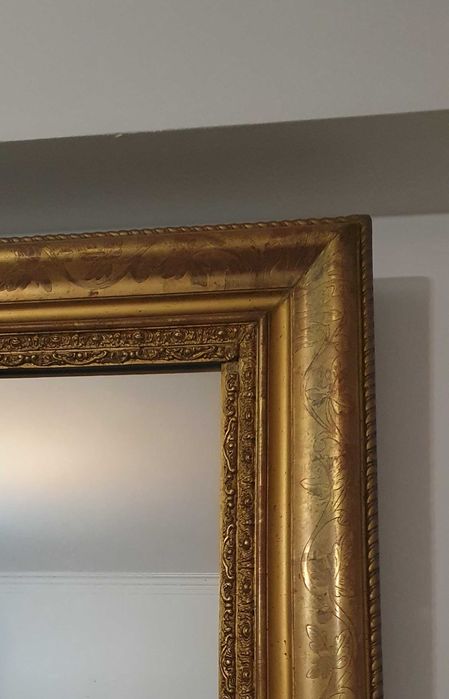Espelho antigo moldura madeira de talha dourada, sec. XIX