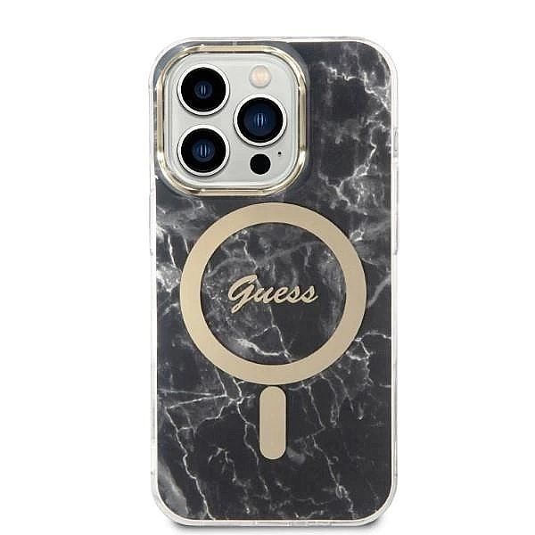 Etui Guess Marble MagSafe na iPhone 14 Pro + ładowarka indukcyjna - cz