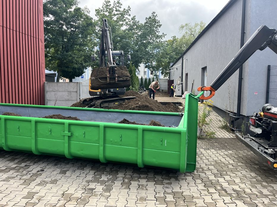 Kontener na gruz • Transport • Rozbiórki • Wykopy • Hakowiec