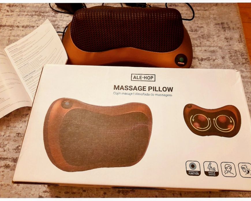 Almofada de massagem com infravermelhos, função de calor e movimentos