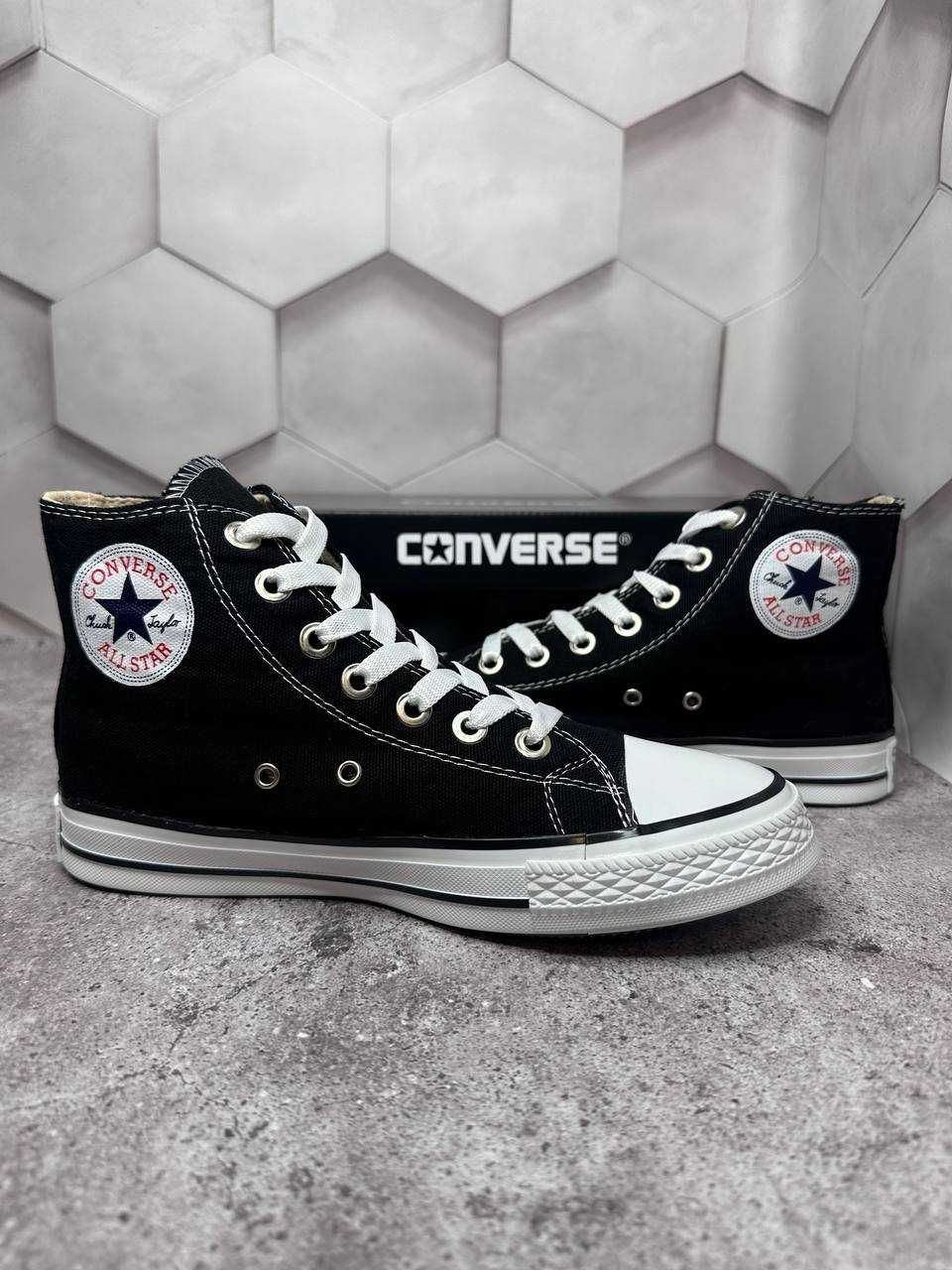 Converse All Star Chuck Taylor Конверси чорно-білі вісокі унісекс