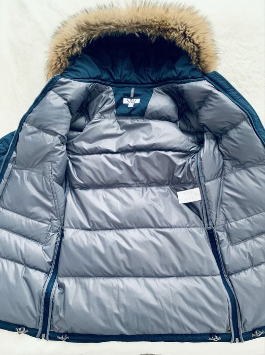 Płaszcz Kurtka Zimowy •puchowy •kaptur z „misiem” •granatowy •rozm.M