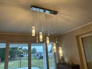 Żyrandol kryształowy sopelki glamour