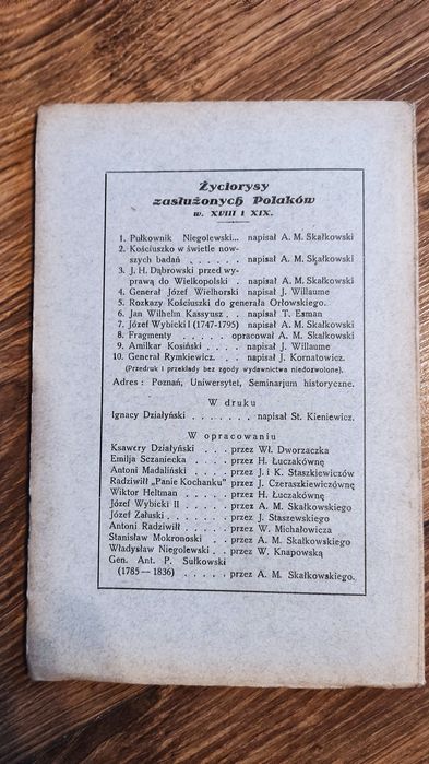 Generał Rymkiewicz — Jan Kornatowicz, Poznań 1930 — stan dobry+