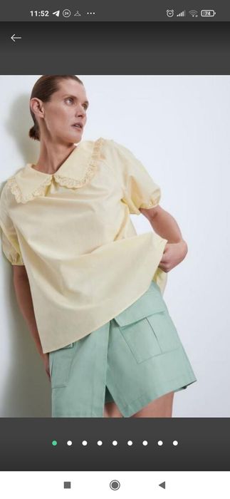 Блуза zara з комірцем