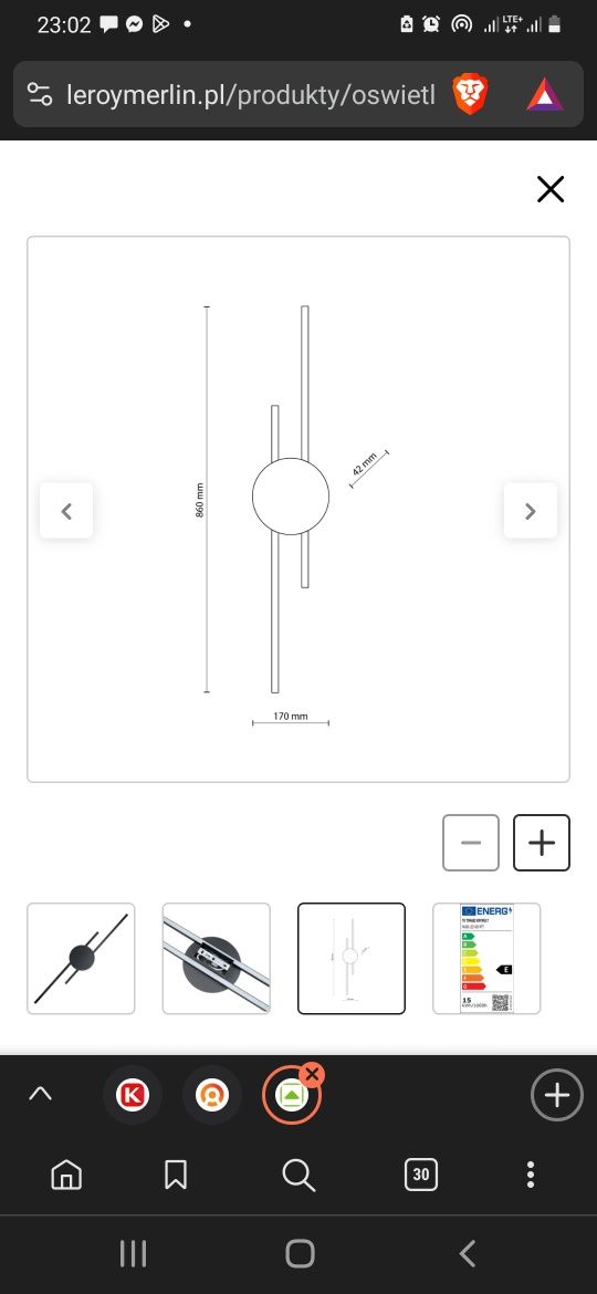 Nowoczesny Kinkiet Java czarny LED Tk Lighting