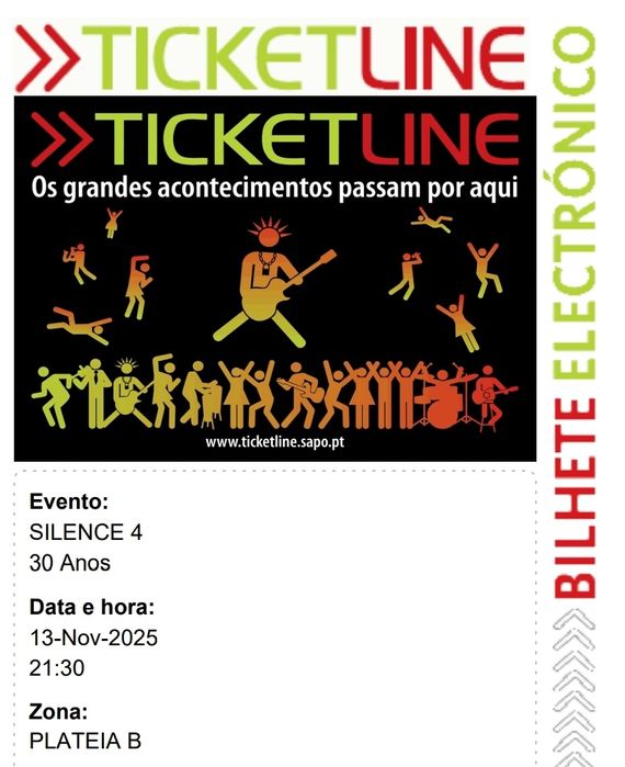 2x bilhetes Silence 4 30 anos