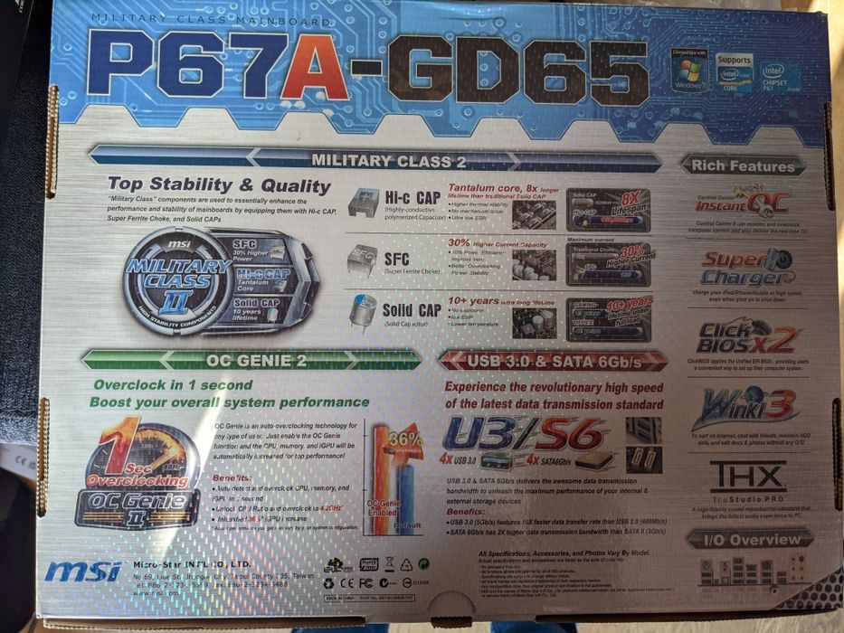 Motherboard MSI P67A-GD65